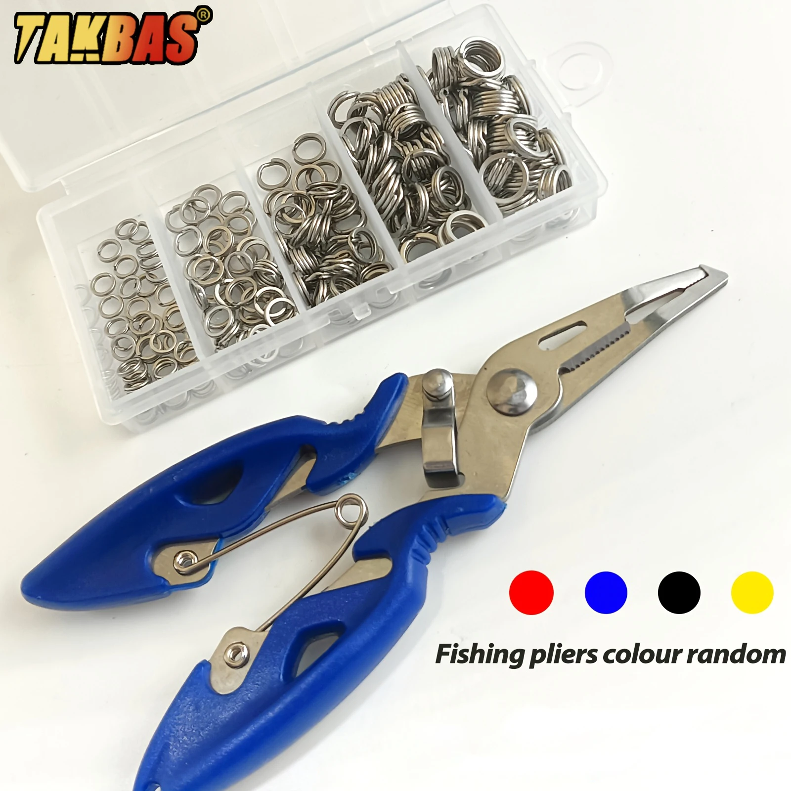100 Stück/200 Stück hochfester schwerer Edelstahl-Spaltring-Köderverbinder mit Angelzange