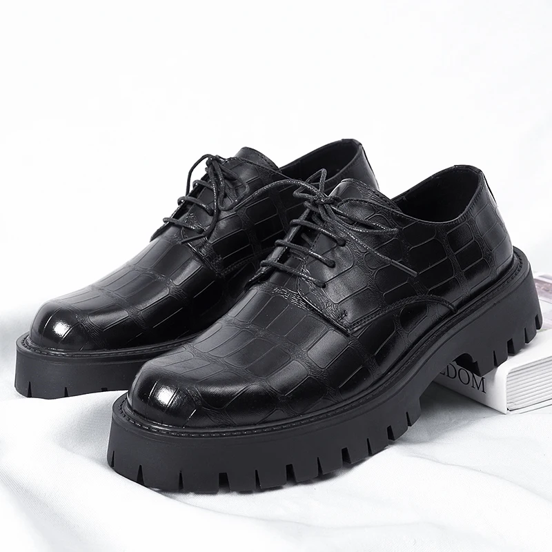 

men shoes lace up oxfords Spring Autumn Designer Men's Dress Shoes Fashion Formal Bright Face Patent Leather Black Shoes for Men