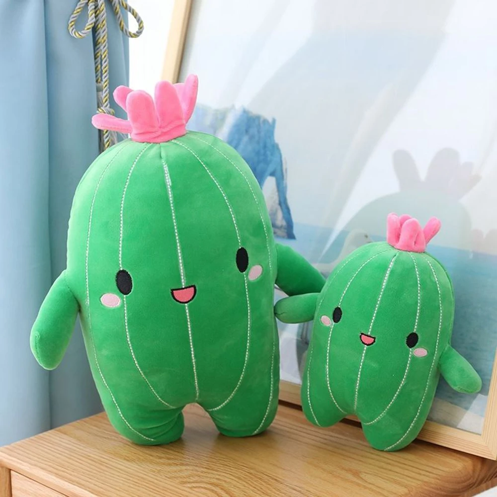 25CM Cute Plant Cactus Plush Toy Green Sleeping Comforter Trow Pillow Plant Doll Fun Gift For Friends Birthday Christmas Gift термопленка cactus 1883291