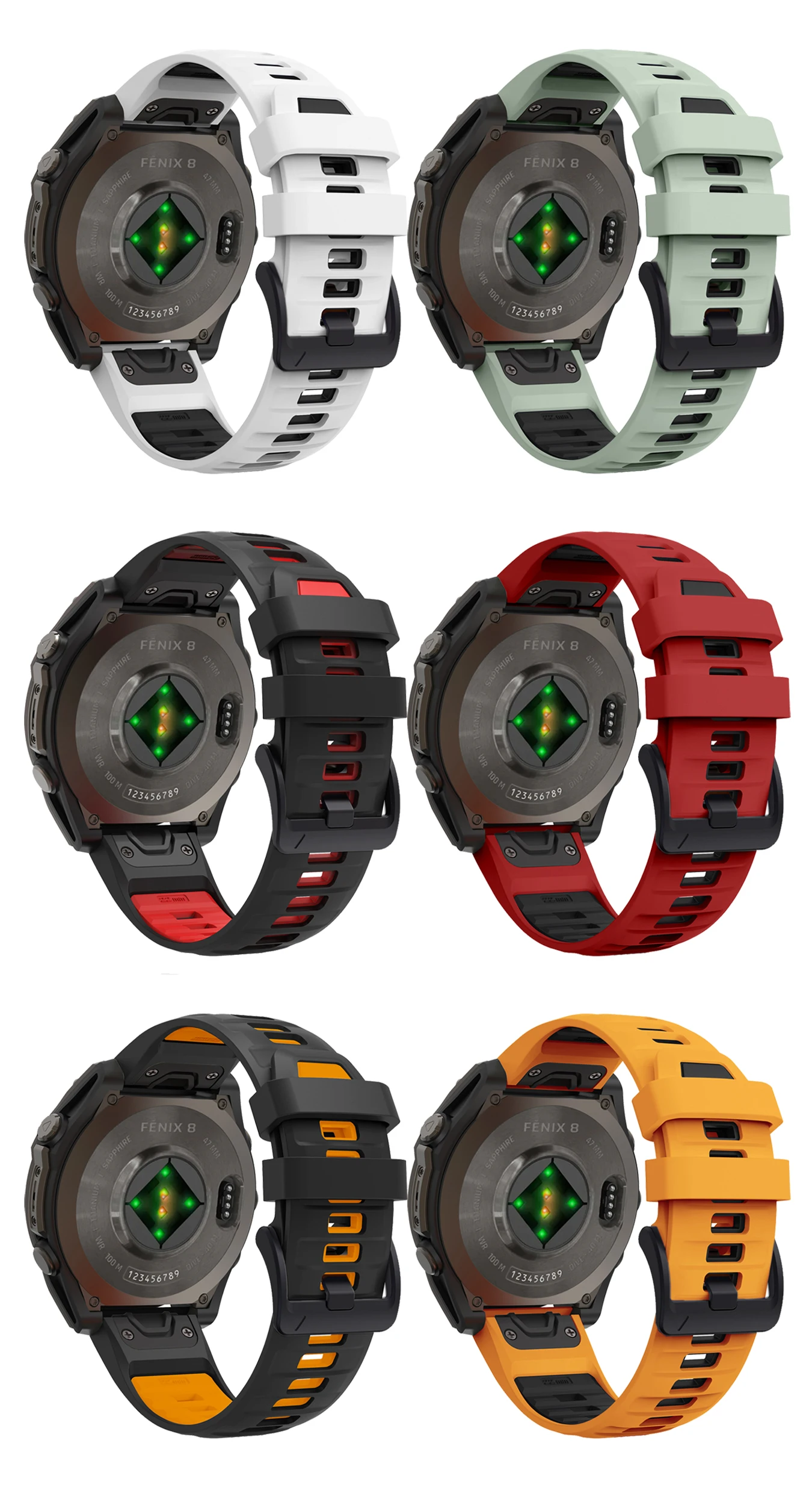 QuickFit Silikon-Uhrenarmband für Garmin Fenix 8 PRO 8x 8 E 7 7X/Forerunner 970/Epix Pro/Enduro 3 Tactix 8 26 mm 22 mm Sportarmband – Detail 27