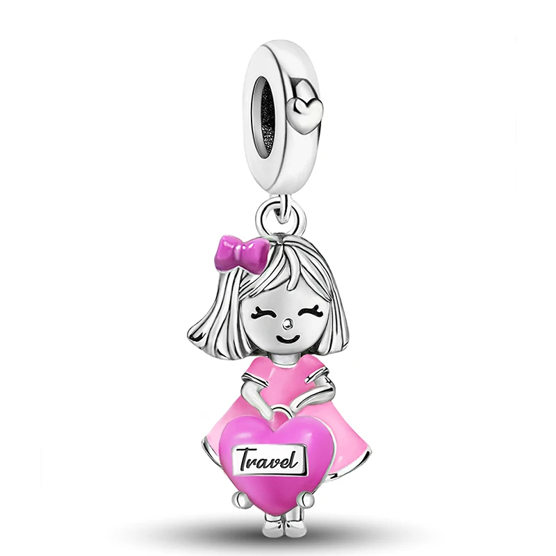 925 Sterling Silber Charms-Perlen aus der Girl-Boy-Charakter-Serie, passend für Original-Armbänder, hochwertiger DIY-Schmuck für Damen – Detail 30