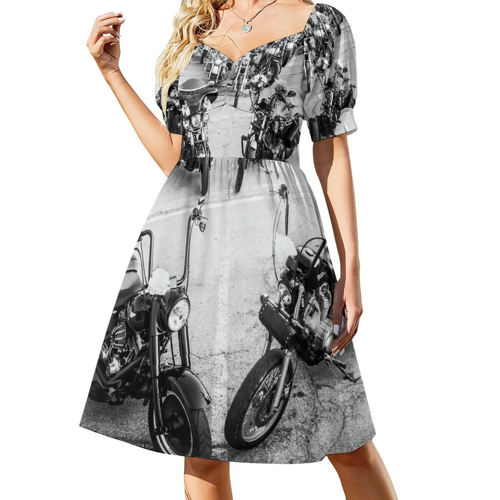 thumbnail image 1 of Vestido de boda de motociclista de manga corta, elegante y chic, para mujer, promoción de vestidos de invitada de boda , vestido de mujer, 1 of 7
