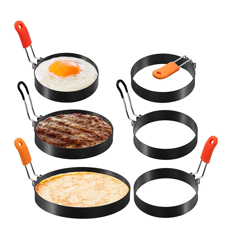 Description Picture 2 of itemProfessional Fried Egg Mold Stainless Steel Egg Fried Ring Nonstick Round Pancake Mold Kitchen Omelet Mold for Frying Eggs Tools