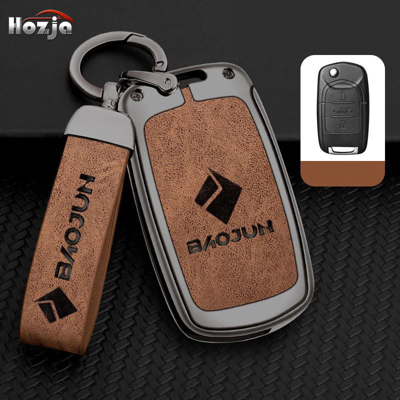 

Alloy Car Flip Key Case Cover Shell Fob For Baojun 560 Rs-5 530 630 310 E100 310W 510 730 360 Protector Holder Keyless