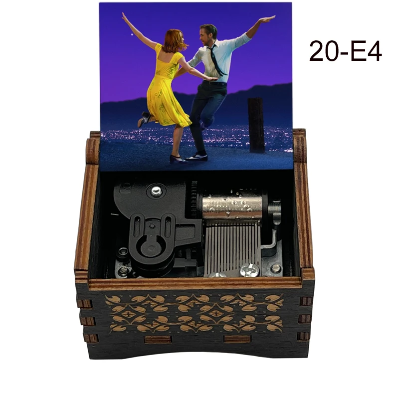 Black Wooden La La Land Music Box 18 Tones Wind Up Gift Music City of Stars Movie Fans Souvenir Friend Birthday Decoration
