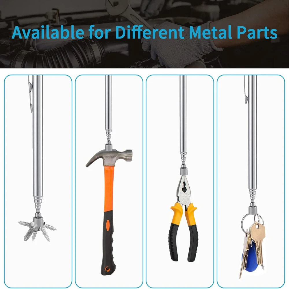 1pc Telescoping Extendable Magnet Pen Magnetic Rod Pickup Tool Retractable Car Repair Machinery Maintenance Garage Workshop Tool