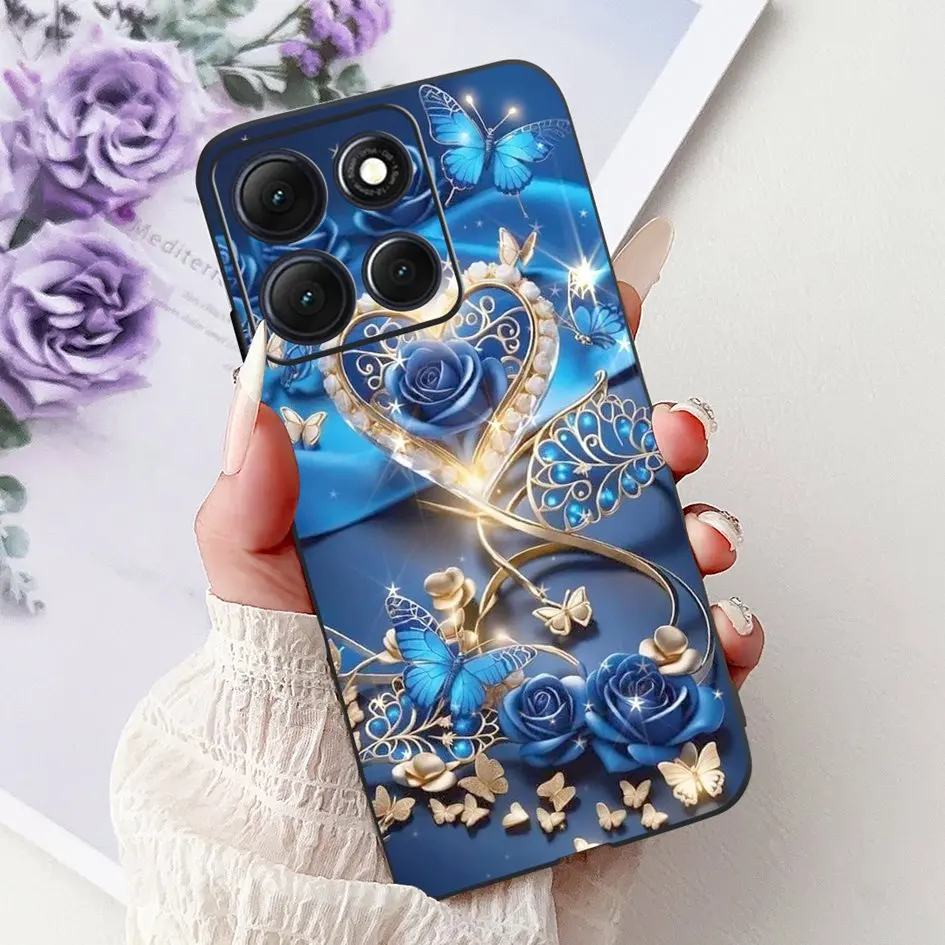 Floral Bamboo Cat Cartoon Soft Silicone Back Cover