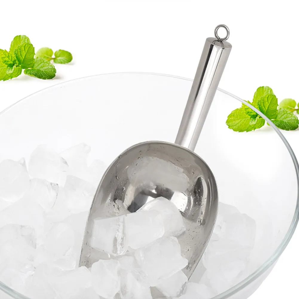 Ice Shovel Scoop Stainless Steel Multifunctional Ice Food Scoop Coffee Beans Dried Fruit Shovel for Kitchen Home Bar Party