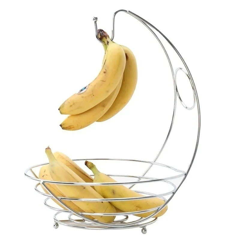 1PC Metal Fruit Basket Banana Rack Fruit Rack Storage Basket Table Kitchen Dining Decoration storage container kitchen gadgets kitchen drainage basket