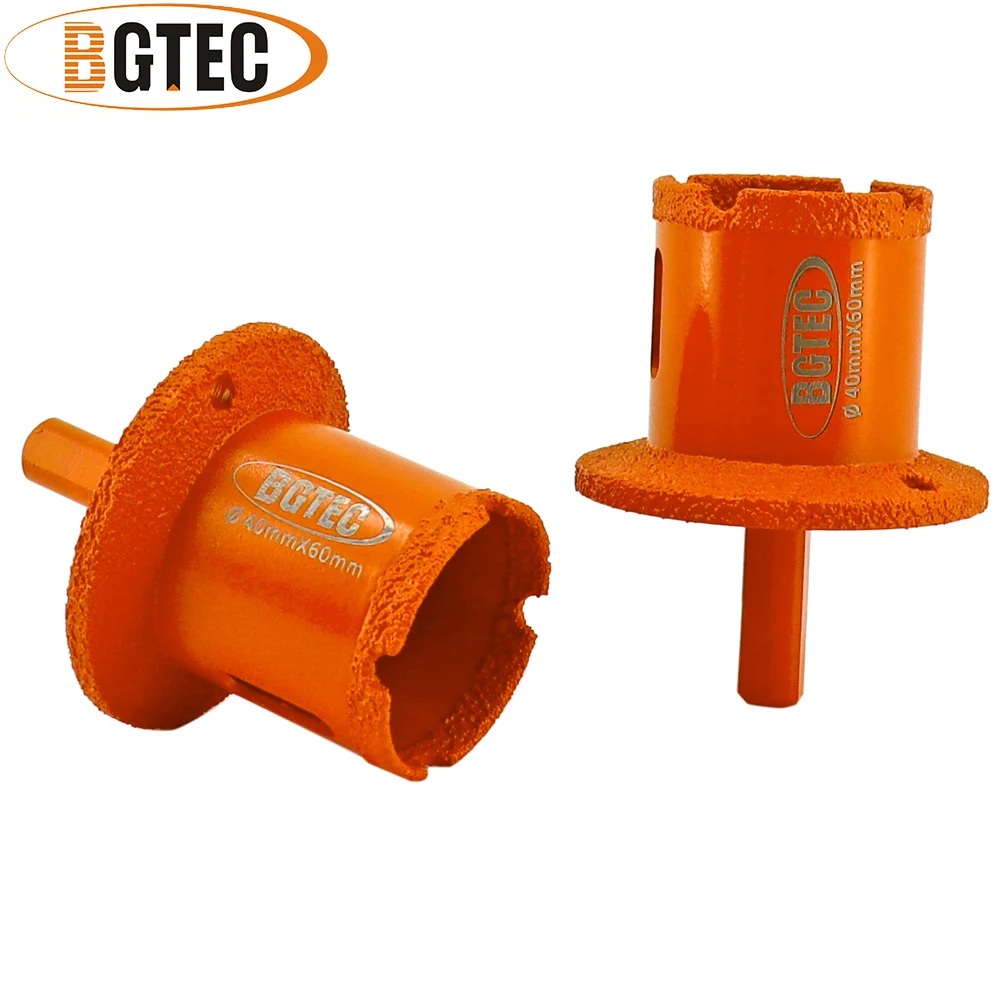 BGTEC 2pcs Dia40/45/50mm Diamond Dill Core Bits Triangle Shank Ceramic Marble Granite Tile Drilling Crown Water Sink Hole Opener bgtec 1pc water sink dill core bits triangle shank ceramic marble granite tile countertop diamond drilling crowns dia40 45 50mm