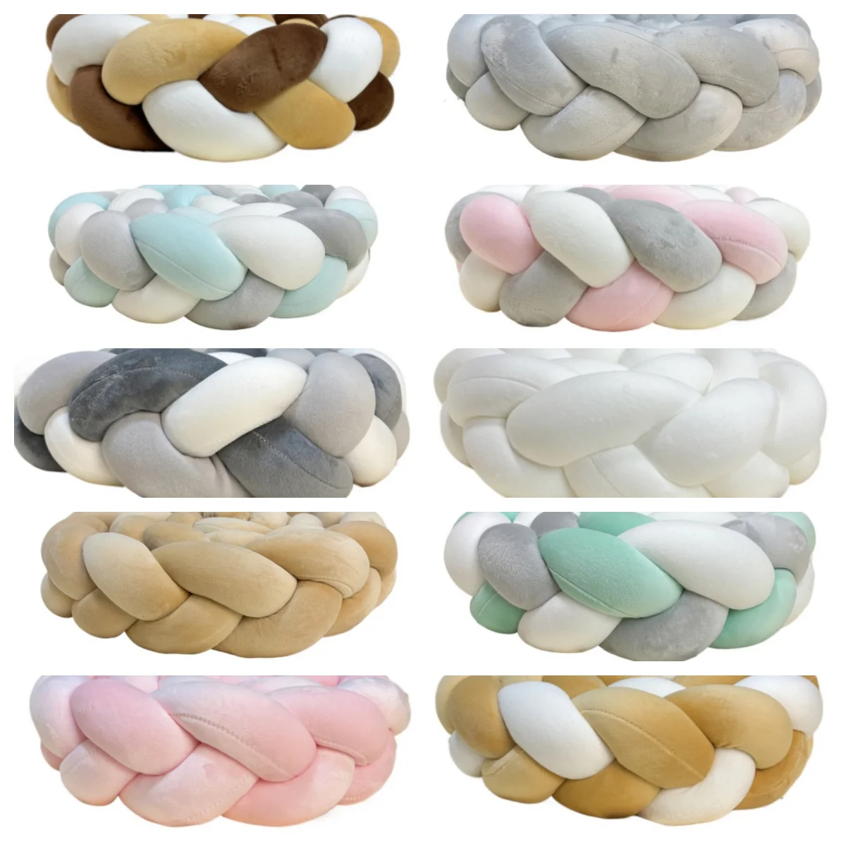 1M/2M/3M/4M Baby Bed Bumper Infant Cradle Cot Protector Knot Braid Bumper Plush Pillow Cushion Crib Anti-collision Room Decor crib bumper