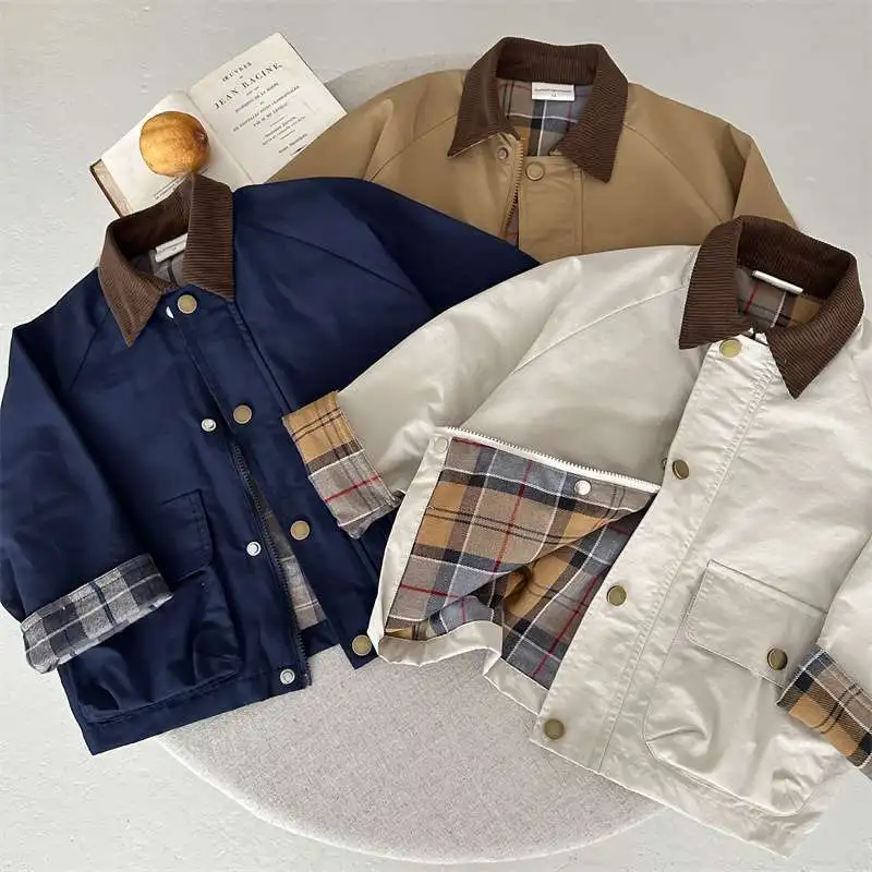 Boys Plaid Pocket Jacket 1