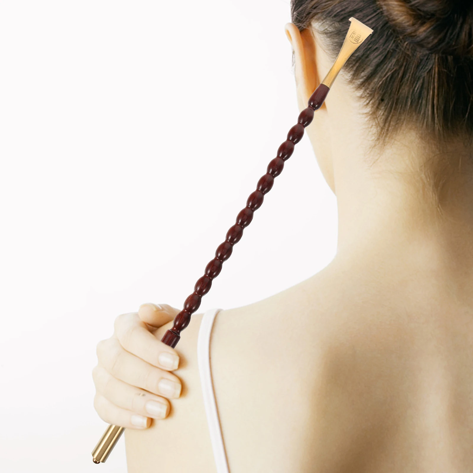 Long Handle Wooden Back Scratcher With Brass Head Portable Relief Tool For Wood Back Scratcher Massage Accessories Wooden back scratchers massage tool