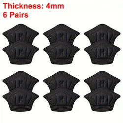Comfortable Insoles Patch Heel Pads for Sport Shoes - Adjustable Antiwear Cushion Inserts (3 Pairs/6 Pieces) (6pairs - Black - 4mm)