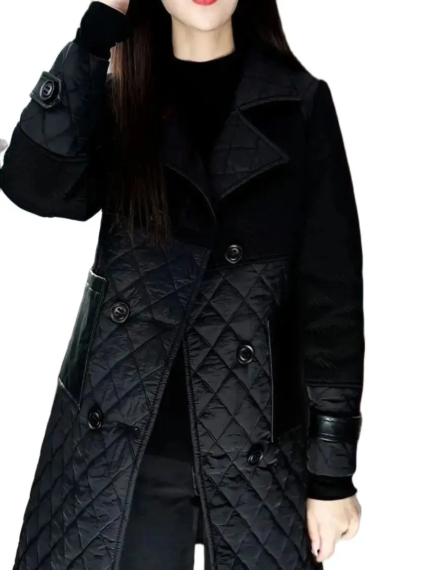 

2024 New Fashion Elegant Winter Slim Long Cotton Jackets For Women Clothing Autumn Winter Coats Black Parkas Overcoats