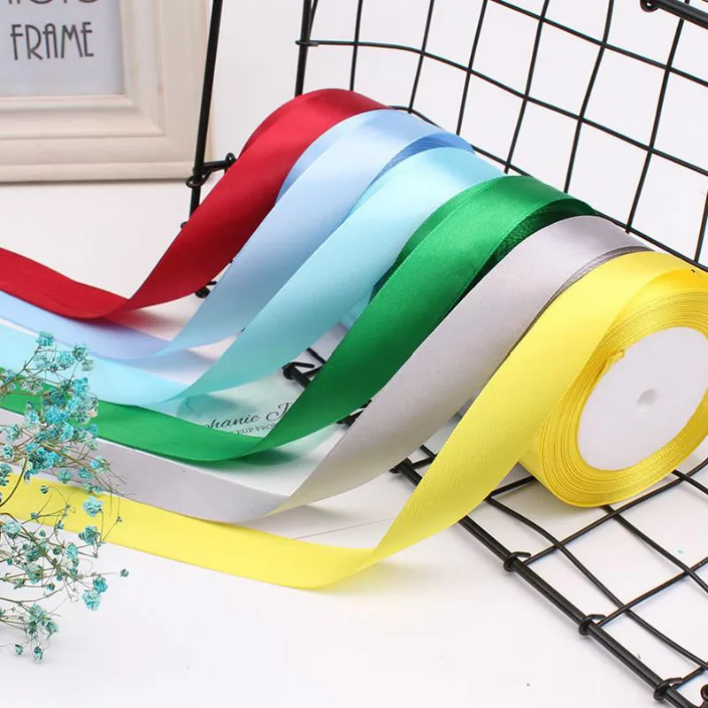 22Meter/Roll 1cm Silk Satin Ribbons Wedding party Decorative Gift Wrapping Accessories DIY Handmade Crafts Cake packaging