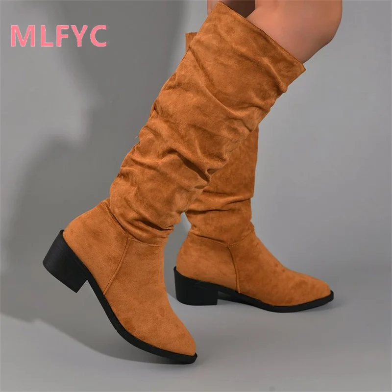 Women Large Spring and Autumn Female Boots New Mid Sleeve Fashion Casual Lightweight Warm Fashion Boots Simple Ladies Boots