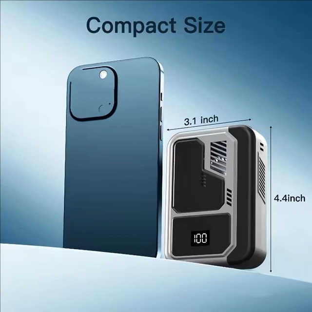 New Protable Neck Waist Fan Powerful Brushless Motor with Digital Display 3 Wind Speeds 3000mAh Large Battery Emergency LED 6