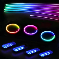 10/14/18/22 in 1 Led Car Ambient Lights 213 64 Color RGB Symphony Streamer Bluetooth Rainbow Acrylic Strips Atmosphere Lamp Kit - Image 3