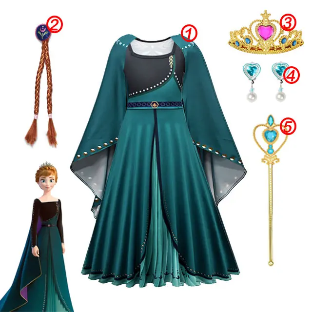 thumbnail image 1 of Vestido de princesa de Frozen de Disney para niñas, traje de baile de malla con lentejuelas blancas, ropa de carnaval, Cosplay para niños, Reina de la nieve, Elsa y Anna, 1 of 5