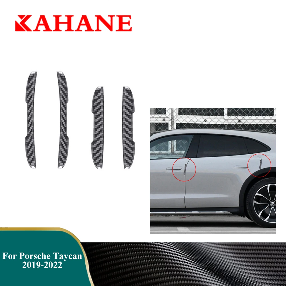 

For Porsche Taycan 2019 2020 2021 2022 Carbon Fiber Trim Car Door Out Anti-collision Strip Auto Decoration Stickers Accessories