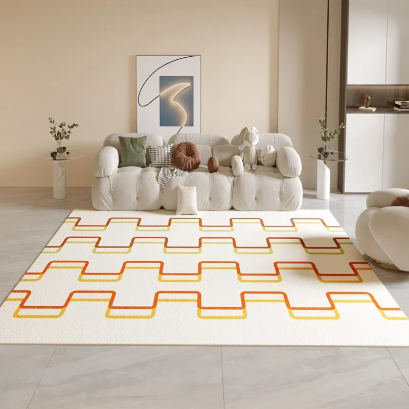 Dopamine Style Carpet Artistic Colorful Geometric Living Room Decoration Carpets Easy Care Non Slip Bedroom Loop-pile Rug