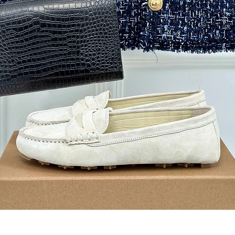 

Women Casual Shoes Spring Autumn 2023 New Cow Suede Upper Solid Colors Women Flat Shoes Fashion Temperament Loafers