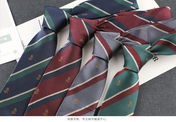 VEEKTIE Modische Krawatten für Männer, Schüler, Schule, Krawatten, Jungen und Mädchen, JKDK-Uniform, japanischer koreanischer Stil, Hochzeit, Party, gestreift, Grün – Detail 2