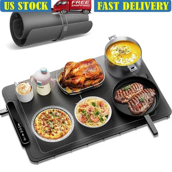 Electric Food Warming Mat – Silicone Heating Tray with 3 Temperature Modes & Compact Rollable Design 1