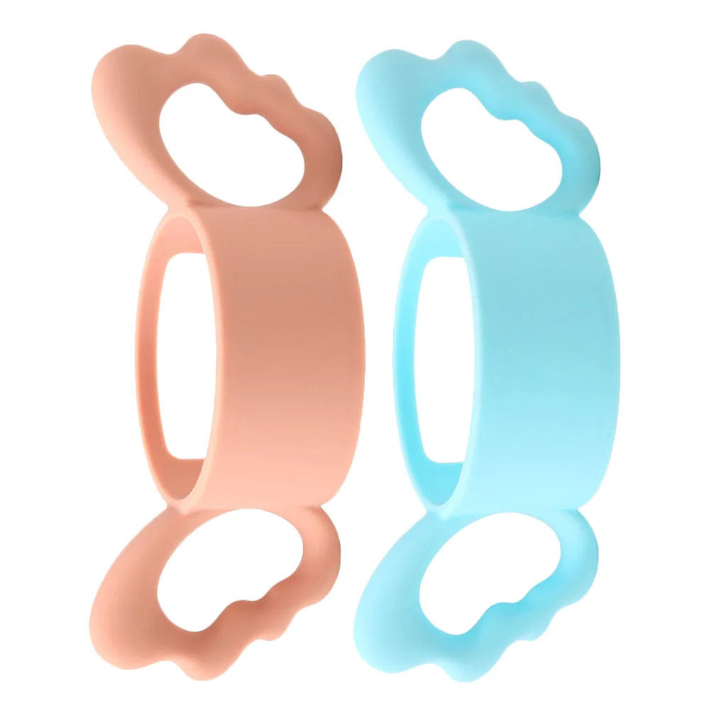 

2 Pcs Newborn Bottle Handles Cart Hanging Organizer Cup Square Silicone Toddler Mother Water