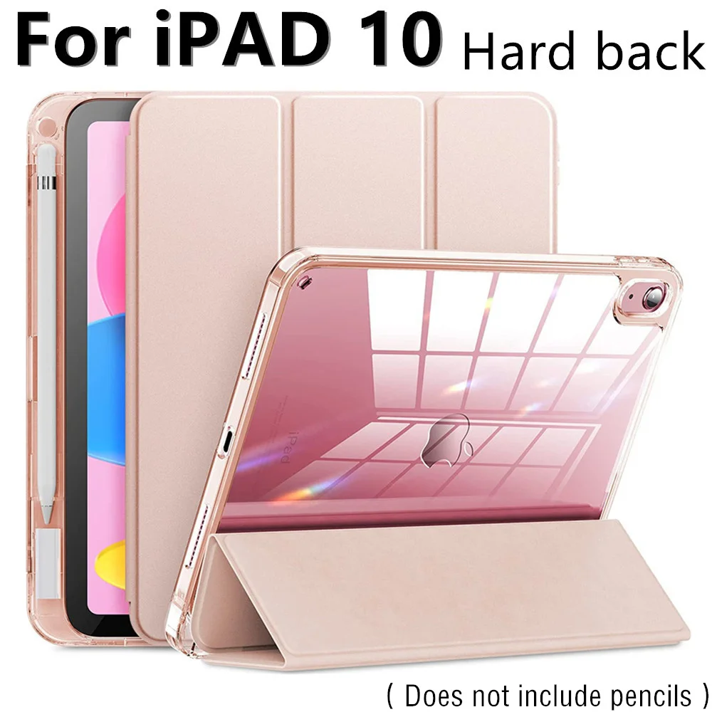 

Pencil Holder For iPad Case iPad 10th Generation A2696 A2757 A2777 Transparent Hard Jelly Cover Cases For iPad 10 9 2022 Case