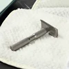 YAQI Ghost  90DC Cross Grain Pattern Titanium Light Weight Safety Razor 4