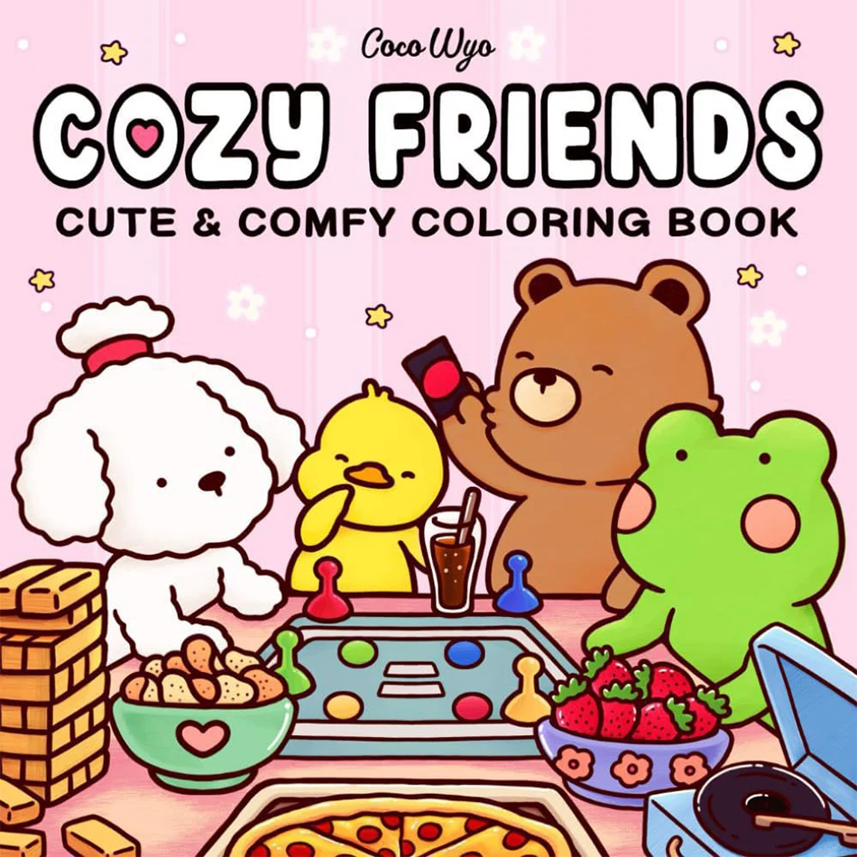 COZY FRIENDS Coloring Book For Adults And Teens Halloween Coloring Book Featuring Adorable Creepy Creatures for Halloween Gifts