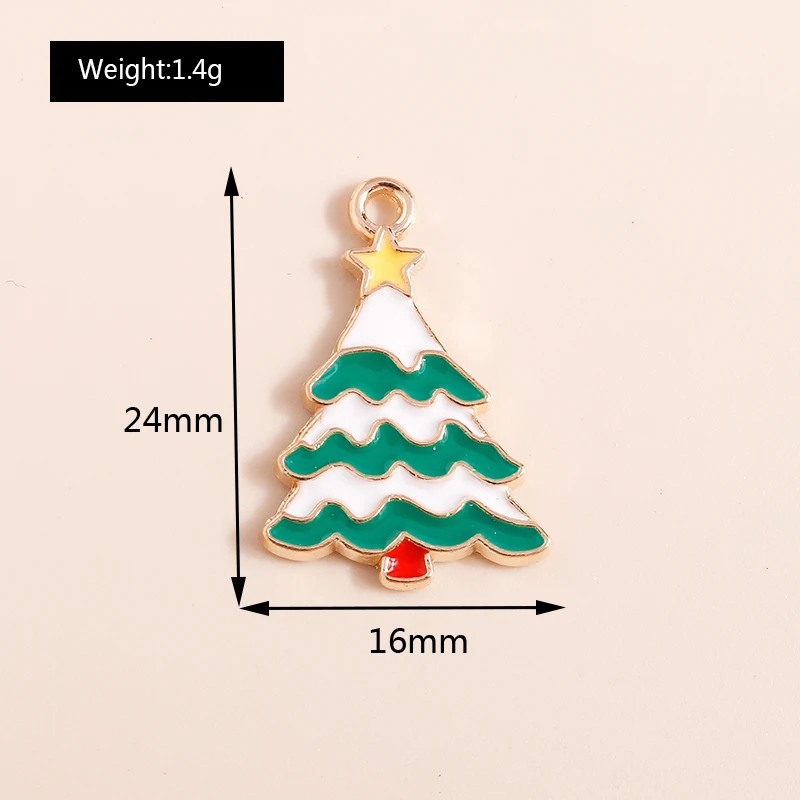 10 stücke Emaille Weihnachts baum Schneemann Anhänger Charms für Schmuck Herstellung Ohrringe Halskette DIY Armband Zubehör liefert – Detail 25