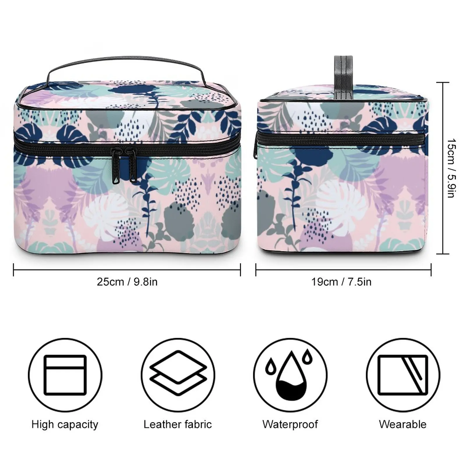 Customized Pattern Makeup Bag Full Printed Makeup Bag Women Multifunction Waterproof Cosmetic Bag Toiletries Organizer Wash Bag