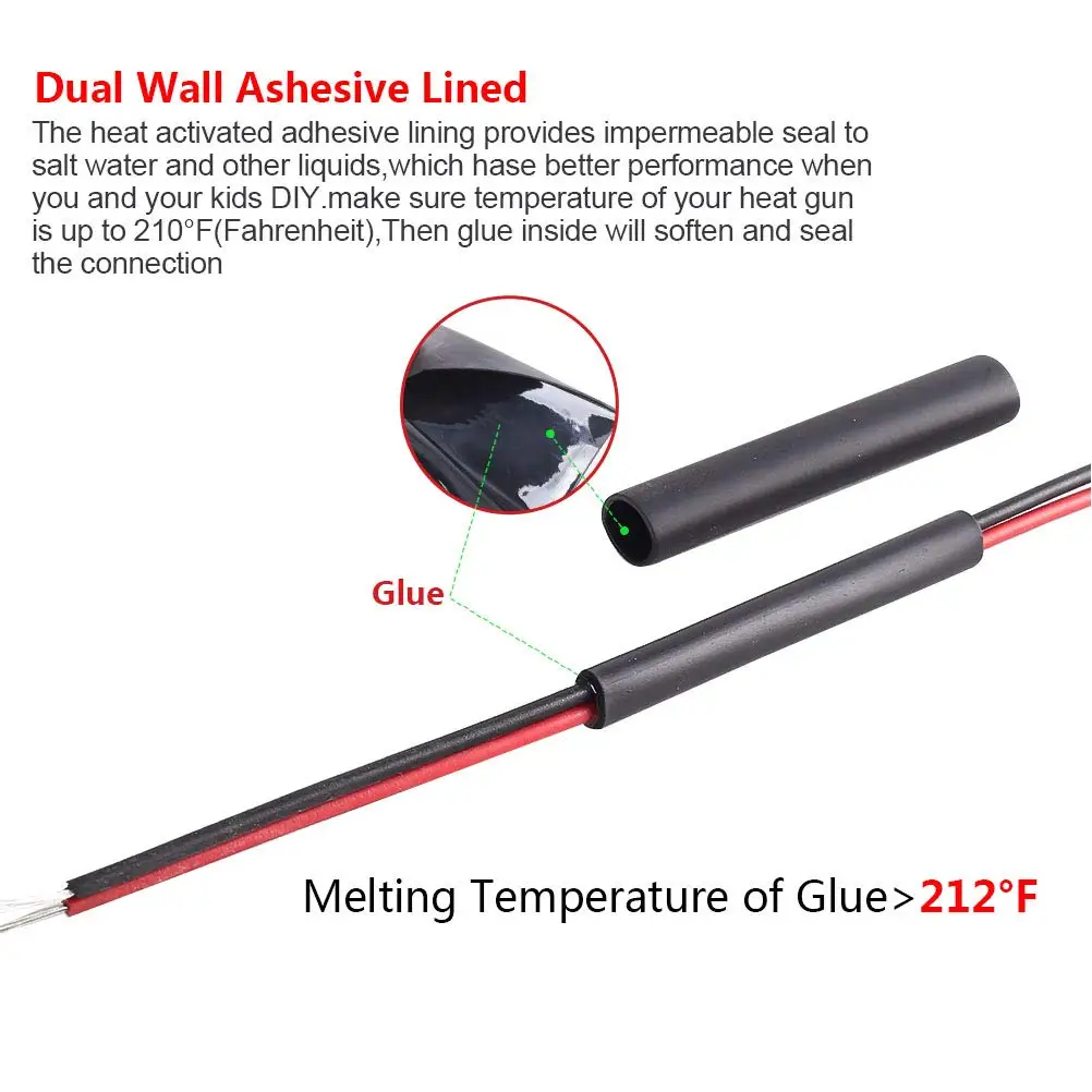 3/4" Dia 1.5" Long 3:1 Heat Shrink Tubing Marine Grade Shrink Tube with Adhesive Lined Waterproof 32pcs