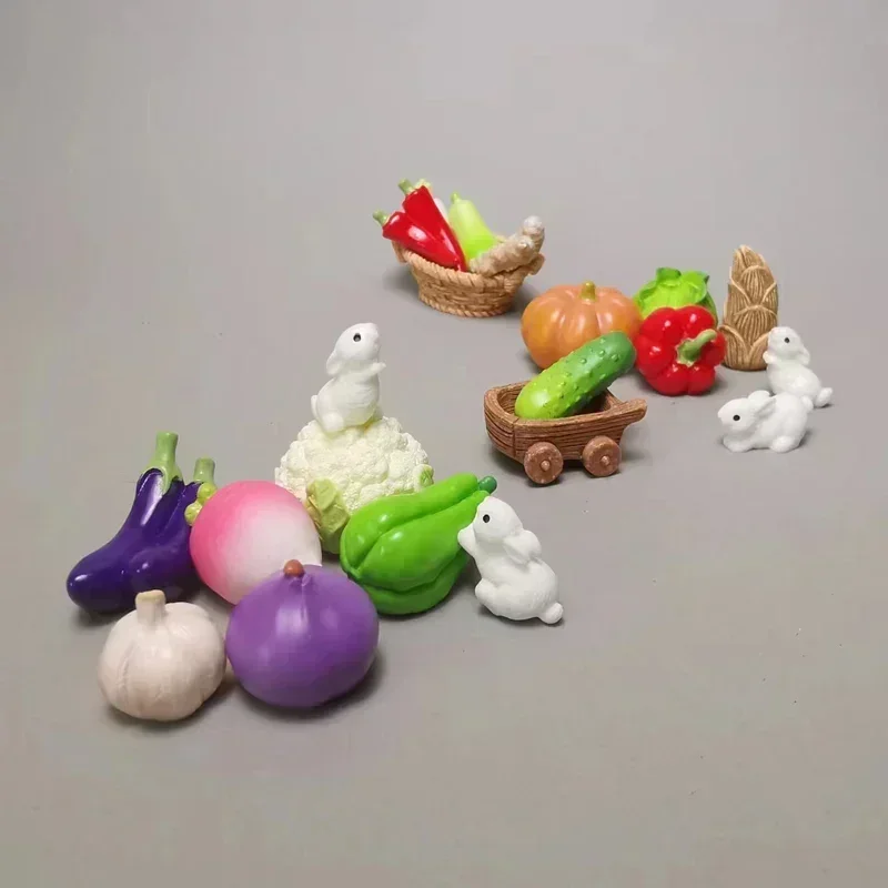 10-Piece Rabbit Bunny Miniature Figurine Set for Fairy Gardens and DIY Crafts