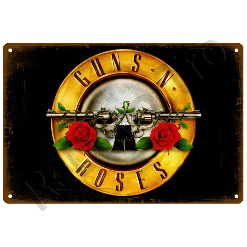Plaque décorative vintage en métal rouillé, groupe de rock, chanteur, affiche, art, club, pub, bar, maison, décor, 18 pièces