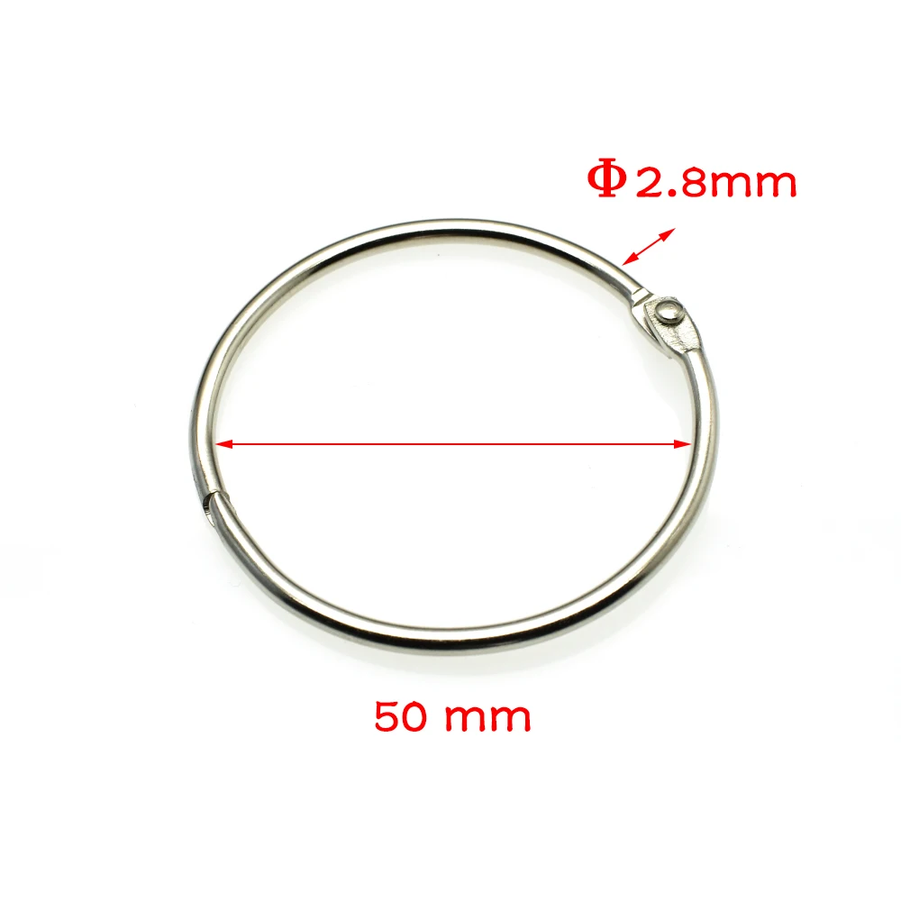5 Stück/Packung Loseblatt-Buchbinder-Scharniere, O-Ring-Verschluss-Schlüsselanhänger, Metall-Bastelteile – Detail 7