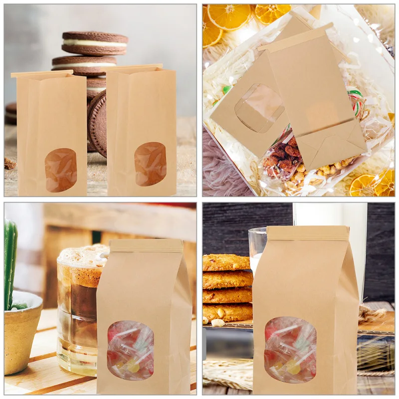 50pcs Greaseproof Paper Bags with Clear Window for Bakery, Toast, Cookies, Pastries, Sa... - SKU GPBB1907 - UGI Packaging