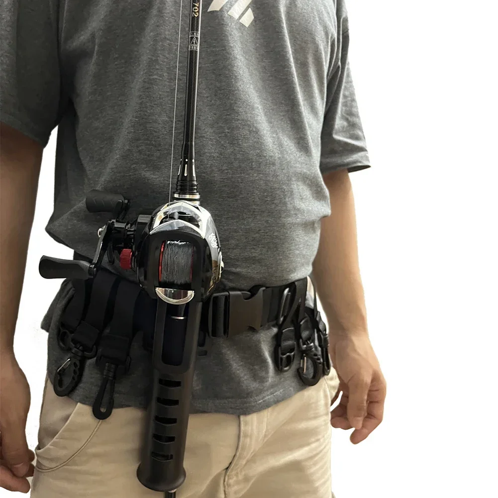 Portable Fishing Wader Belt Rod Holder Fishing Gear Tackles Accessories Adjustable Waist Belts Rod Holder Pole Inserter