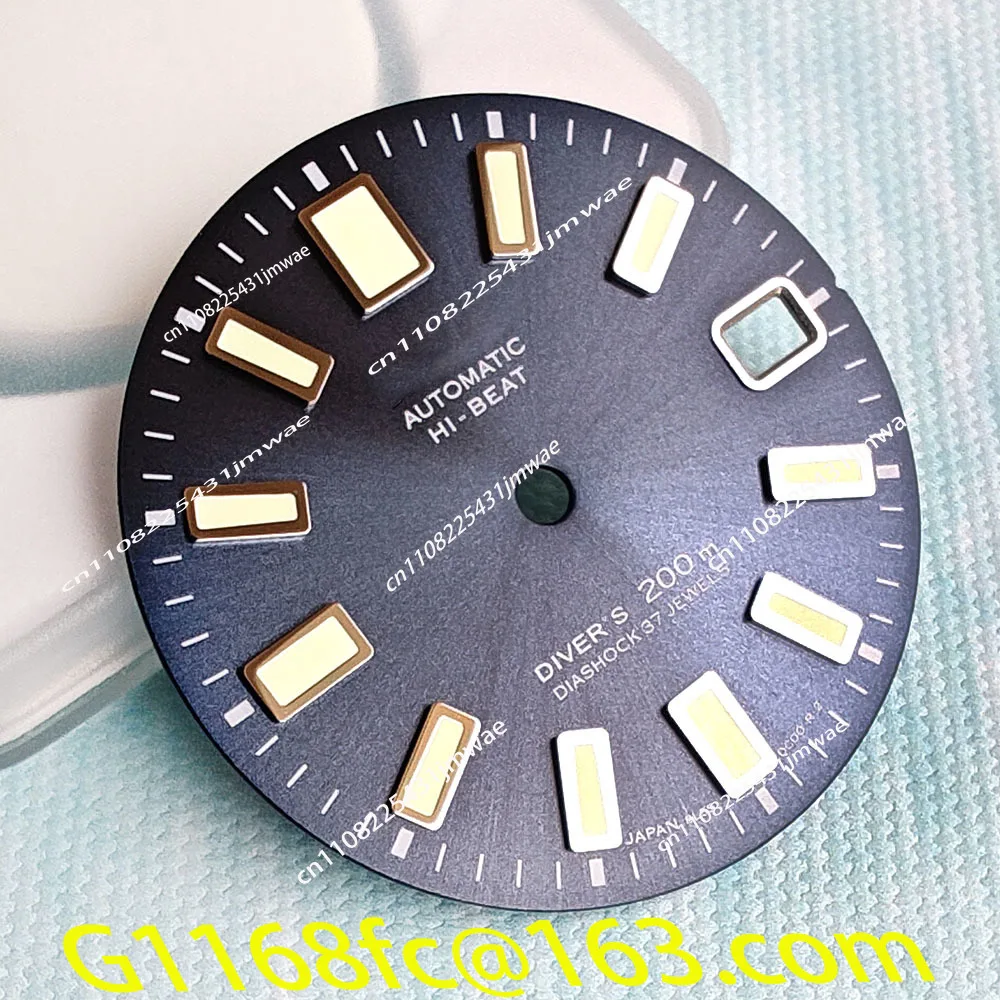 High Quality 62MAS Sun Gray Modified Dial for NH35 Movement Japan C3 Green Luminous Real Nail Plate