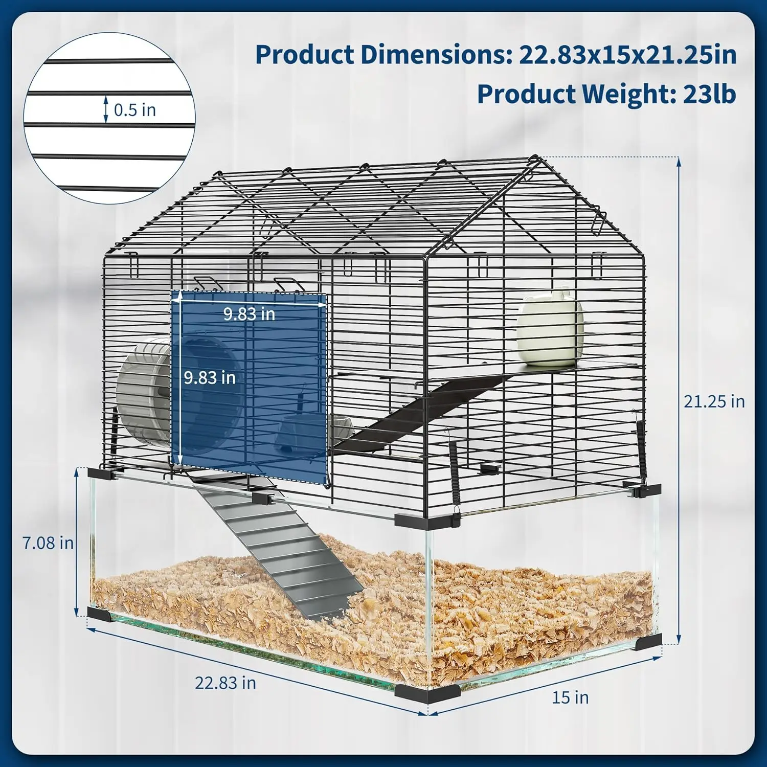 Transparent Metal Hamster Cage 2
