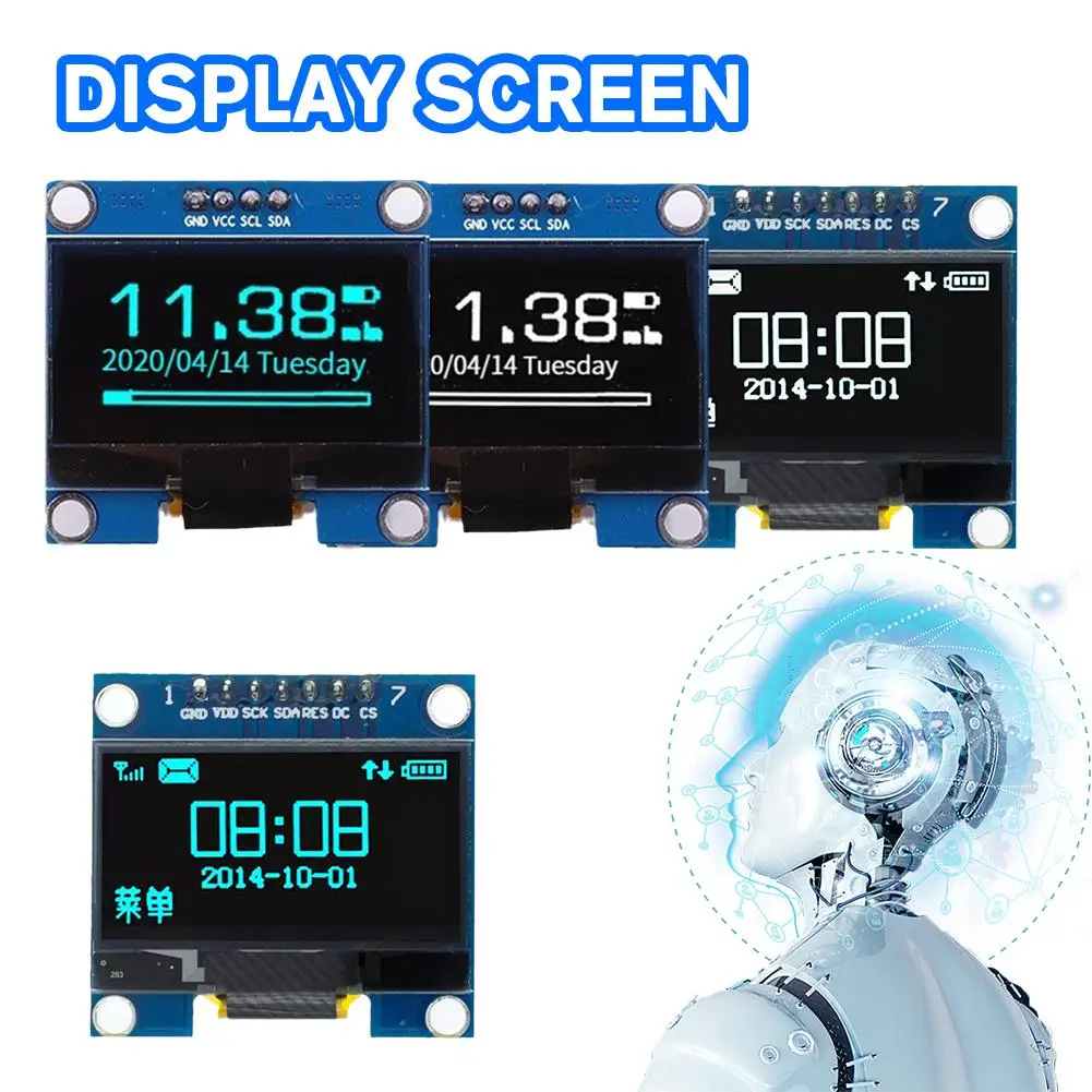 

Модуль OLED 1,3 дюйма, модуль дисплея, Белый/Синий, 1,3 x SPI/IIC, модуль связи, ЖК-дисплей, OLED, цветной дисплей I2C I8F2