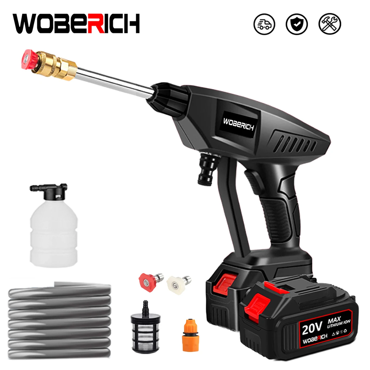 Cordless High Pressure Car Washer Spray Cordless Portable Car Wash Pressure Cleaner Cleaning Machine for 18V Makita Battery 5 5kw 7hp high pressure washer pump 200bar 15lpm plunger pump cleaner water jet electric high pressure washer car wash pump 13