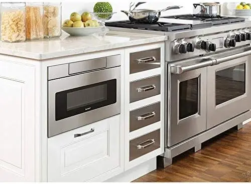 Microwave Drawer 24-Inch 1.2 Cu. Ft. 950 W Stainless Steel Convenient Kitchen Placement Allows for Easier Cooking