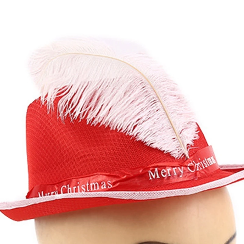 Lightweight Red Color Christmas Hats for Girls Boys Thick Cowboy Hat with Decor Felt Hat Casual Party Hats