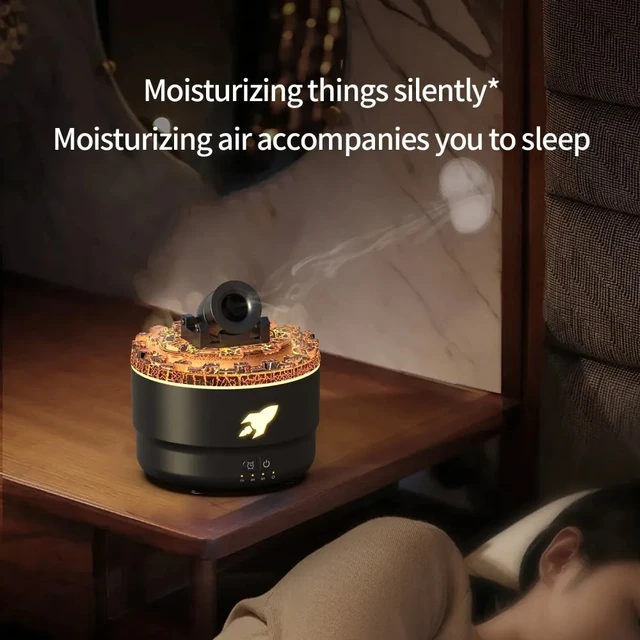 HOMEFISH Aromatherapy Diffuser  Spray Air Humidifier 7Colour Gradient Night Light Ultrasound Essential Oil Arome Diffuser 5