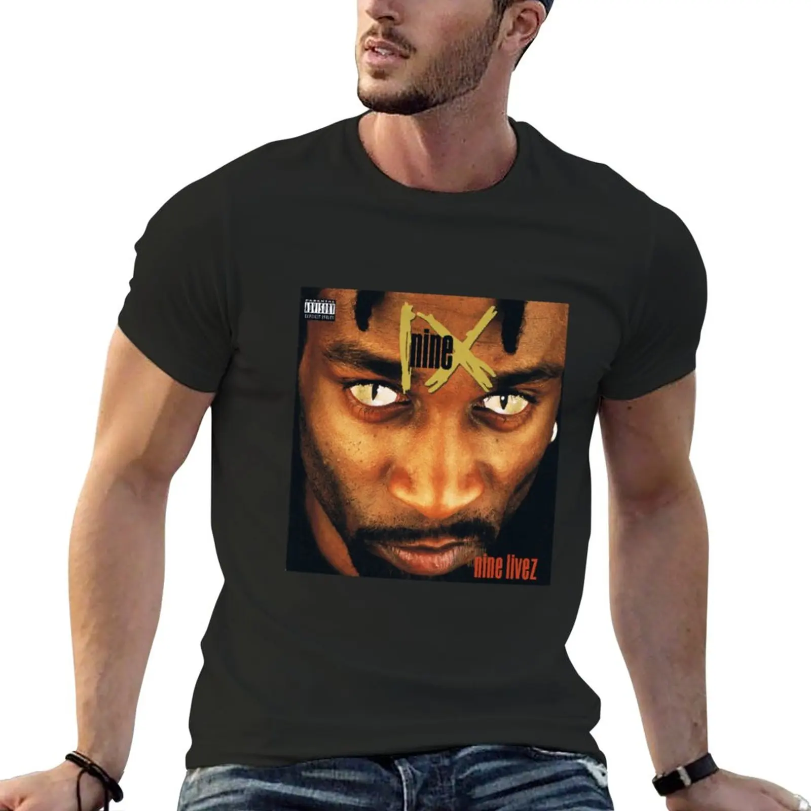 

Nine - Nine Livez 90's Classic Eastcoast Hardcore Hip Hop T-Shirt graphics tops Men's clothing