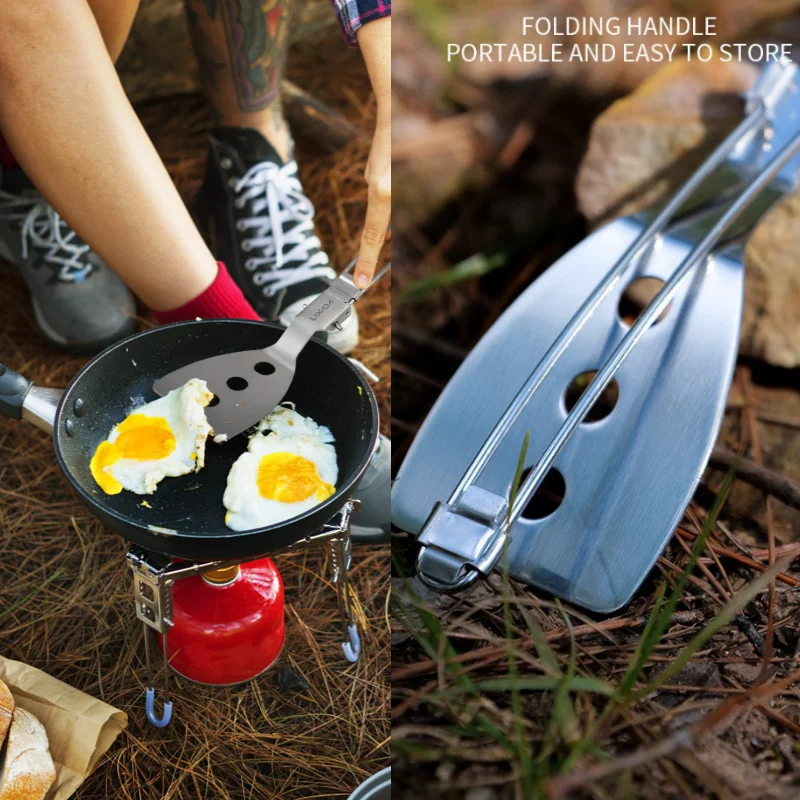 Frying Shovel 304 Stainless Steel Folding Spatula Food Turner Outdoor Camping Cookware Cooking Accessories Picnic Tableware